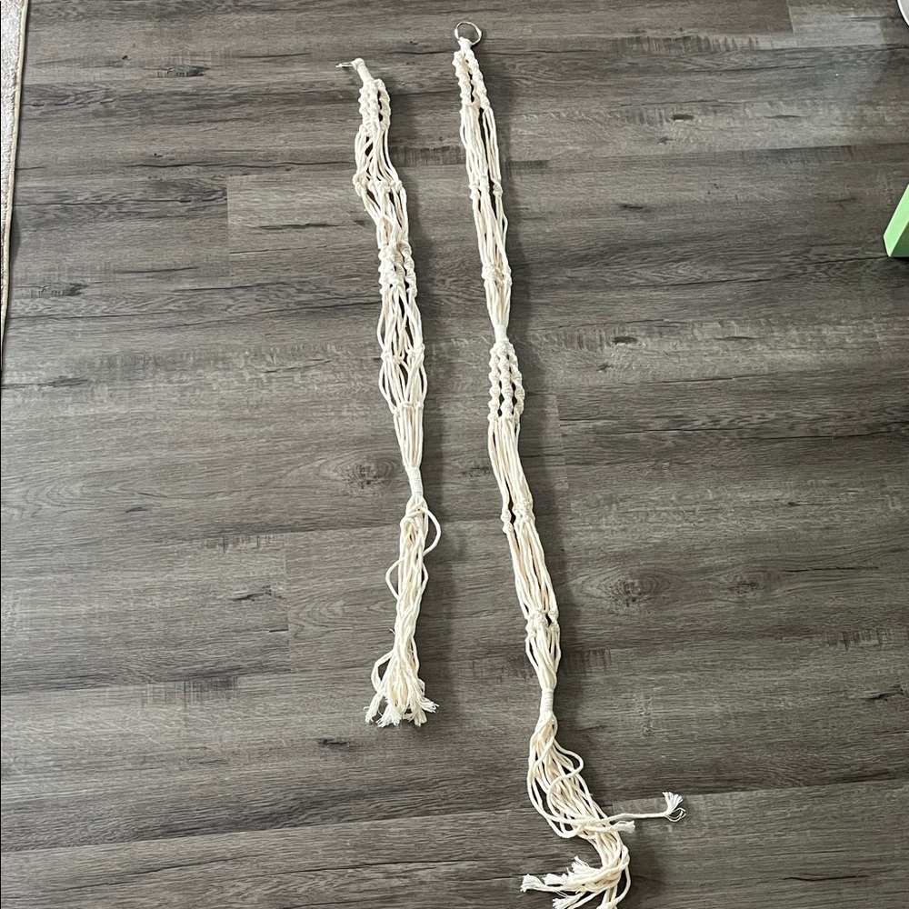 Cream Macrame Plant Hangers